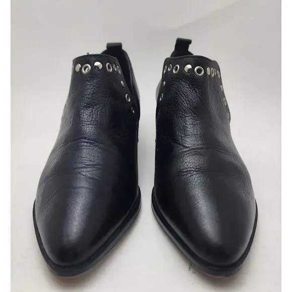 Rebecca Minkoff ANNETTE" LEATHER Studded Booties Women's 8 Black - Picture 2 of 16